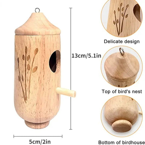 Hatmeo Wooden Hummingbird House