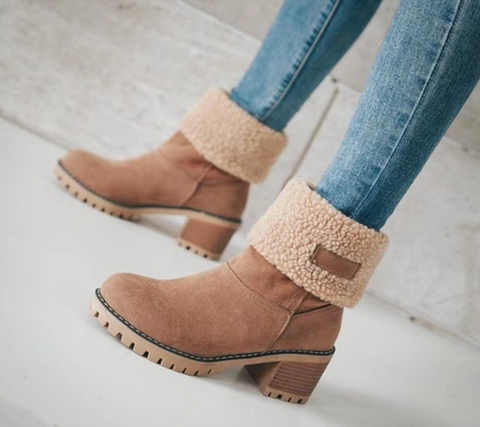 Hatmeo Seniors Chunky Heel Winter Boots