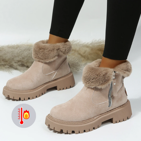 Hatmeo Winter New High Top Snow Boots Women's Suede Martin Boots