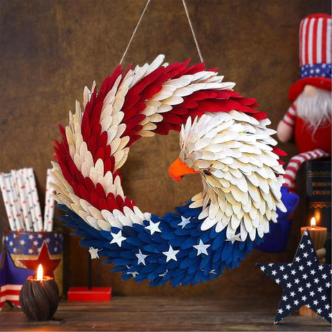 Hatmeo Independence Day Decoration Brave Wings Wreath
