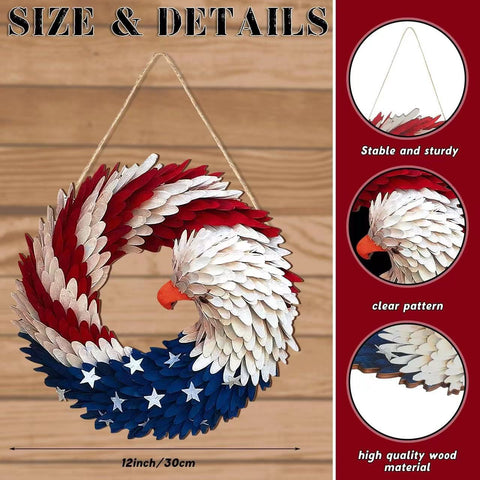 Hatmeo Independence Day Decoration Brave Wings Wreath