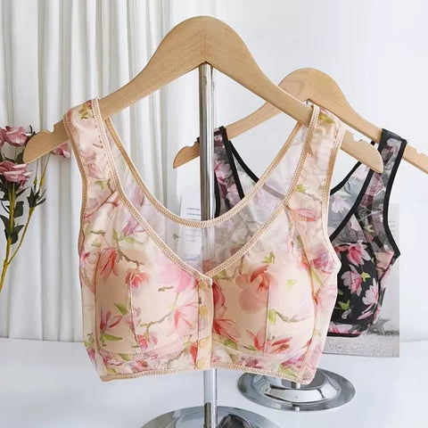 Hatmeo Push-Up Printed Tank Top Bra