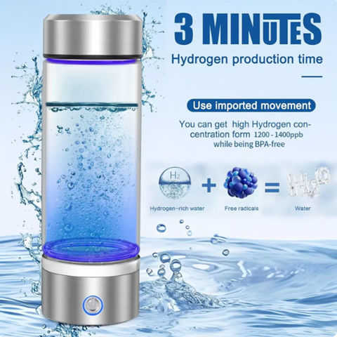 Hatmeo Portable High Borosilicate Hydrogen-Rich Electrolysis Water Cup