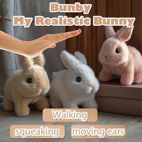 Hatmeo BunnyBuddy Children's Simulation Companion Plush Toy-(AQY）
