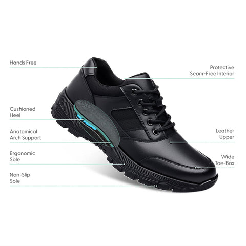 Hatmeo Black Outdoor Leather Shoes
