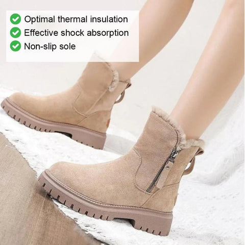 Hatmeo Winter New High Top Snow Boots Women's Suede Martin Boots