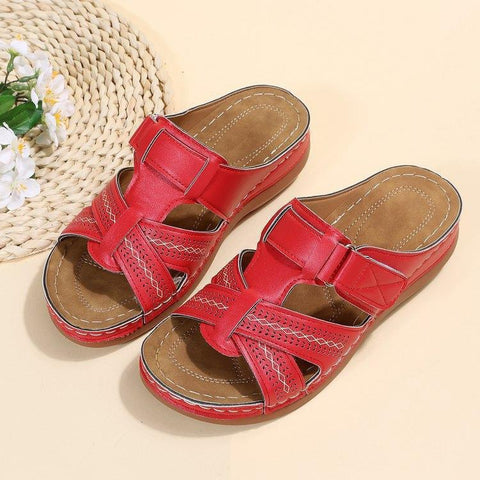 Hatmeo Platform leather slide sandals