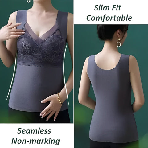 (49 % Off!)-Hatmeo Winter Warm Fleece Wireless 2-in-1 Vest Bra