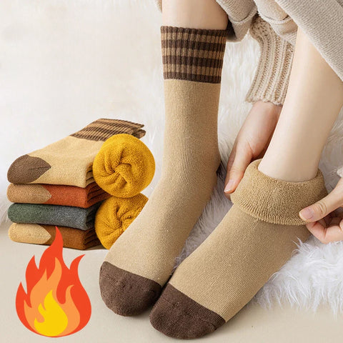 Hatmeo【10 Pairs】Women‘s Thick Wool Winter Socks to Keep Warm