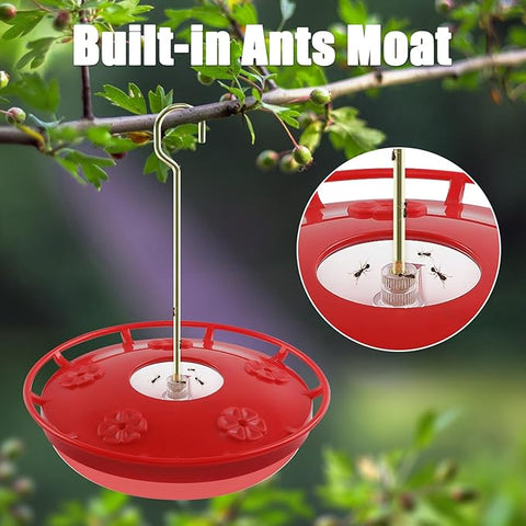Hatmeo Hummingbird Feeders for Outdoor 5 Feeder Ports Ant Bee Proof Leak-Proof