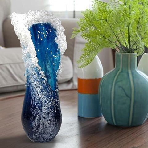 Hatmeo Wave Handmade Glass Vase