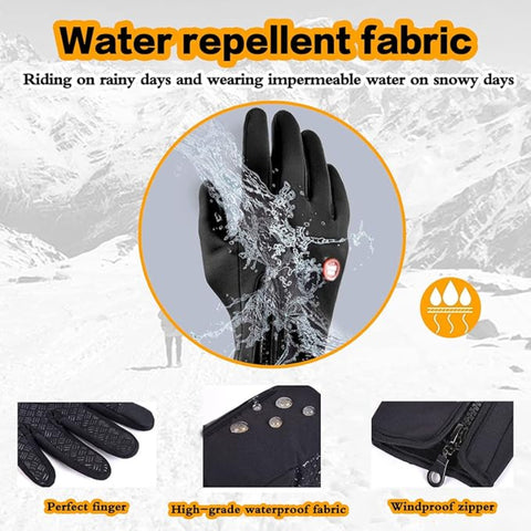 Hatmeo Outdoor Mountaineering Skiing Cycling Gloves With Zipper