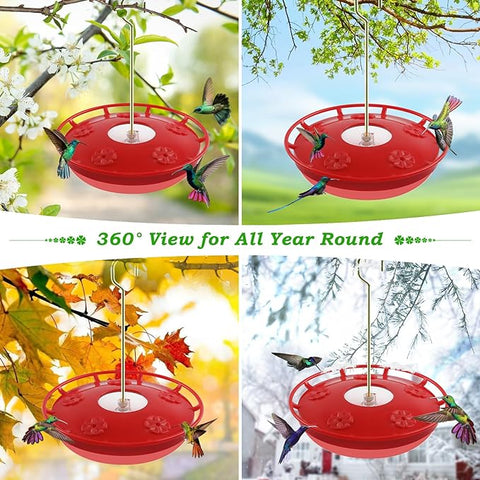 Hatmeo Hummingbird Feeders for Outdoor 5 Feeder Ports Ant Bee Proof Leak-Proof