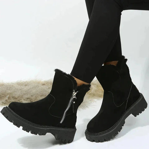 Hatmeo Winter New High Top Snow Boots Women's Suede Martin Boots