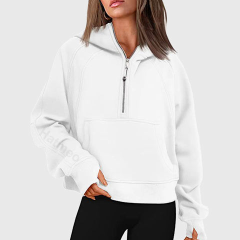 🎉2024 New Year Sale !🔥Women's Winter Fleece Sports Half Zip Hoodie Pullover MY04