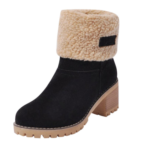 Hatmeo Seniors Chunky Heel Winter Boots