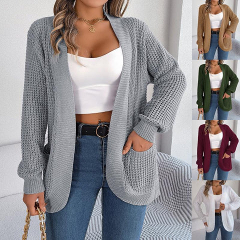 Hatmeo 2024 Long Sleeves Knitted Sweater Jacket