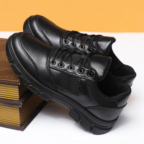 Hatmeo Black Outdoor Leather Shoes