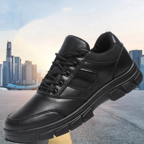 Hatmeo Black Outdoor Leather Shoes