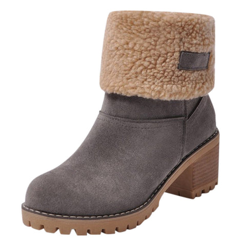 Hatmeo Seniors Chunky Heel Winter Boots