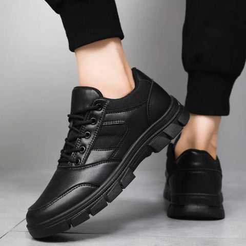 Hatmeo Black Outdoor Leather Shoes