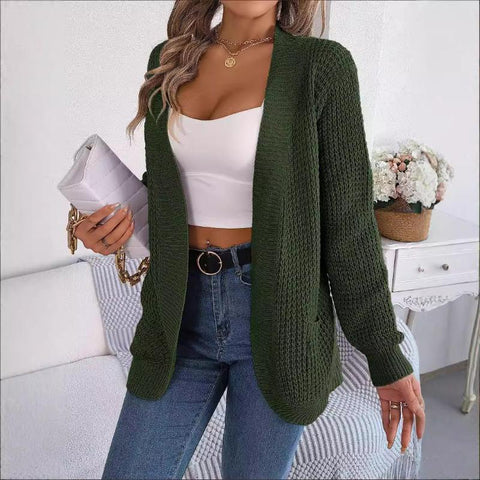 Hatmeo 2024 Long Sleeves Knitted Sweater Jacket