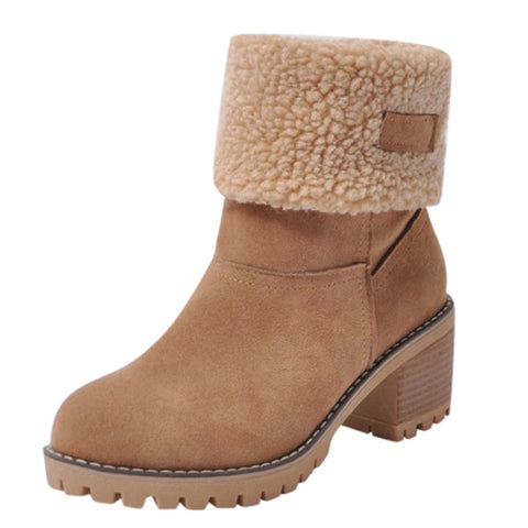 Hatmeo Seniors Chunky Heel Winter Boots