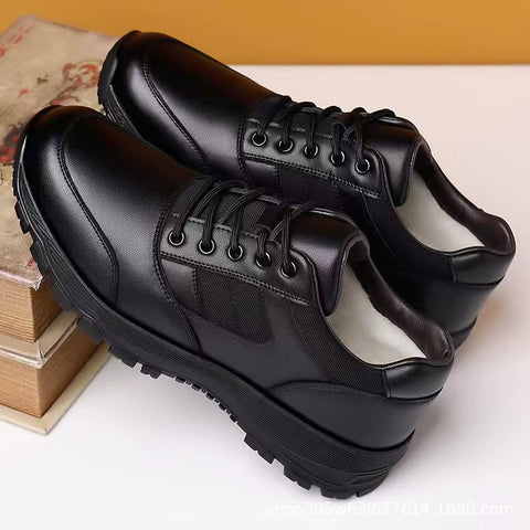 Hatmeo Black Outdoor Leather Shoes