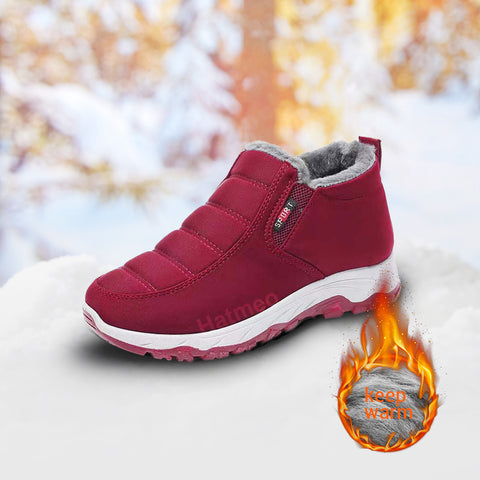 🎄🧑‍🎄Christmas Hot Sale !🔥Winter Simple Style Slip On Warm Fleece Walking Shoes W090