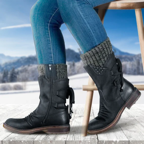 Hatmeo Women's Winter Warm Back Lace Up Snow Boots