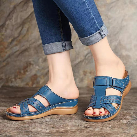 Hatmeo Platform leather slide sandals