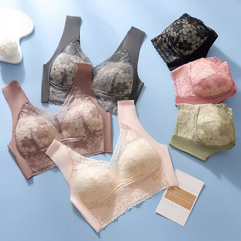 Hatmeo Lace Push-up Comfortable Seamless Bra (AQY)